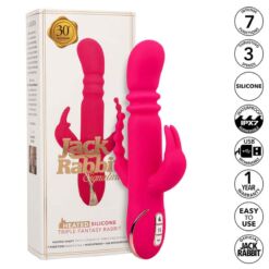 CALEXOTICS – JACK FANTASY TRIPLE VIBRADOR CALENTABLE RABBIT ROSA - intimamenities.com