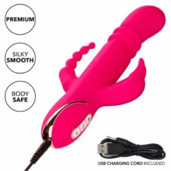 CALEXOTICS – JACK FANTASY TRIPLE VIBRADOR CALENTABLE RABBIT ROSA - intimamenities.com