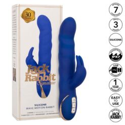 CALEXOTICS – JACK VIBRADOR RABBIT MOVIMIENTO DE ONDAS AZUL - intimamenities.com