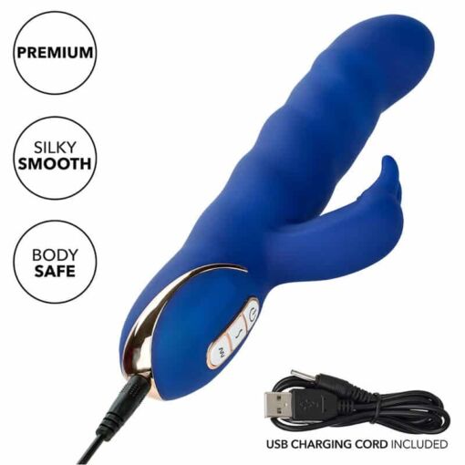CALEXOTICS – JACK VIBRADOR RABBIT MOVIMIENTO DE ONDAS AZUL - intimamenities.com