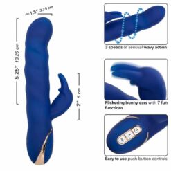 CALEXOTICS – JACK VIBRADOR RABBIT MOVIMIENTO DE ONDAS AZUL - intimamenities.com
