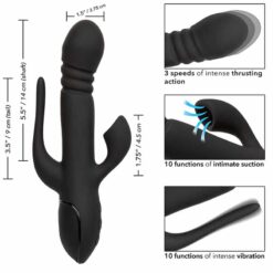 CALEXOTICS – VIBRADOR TRIPLE EUPHORIA NEGRO - intimamenities.com