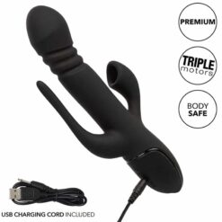 CALEXOTICS – VIBRADOR TRIPLE EUPHORIA NEGRO - intimamenities.com