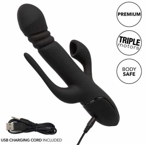 CALEXOTICS – VIBRADOR TRIPLE EUPHORIA NEGRO - intimamenities.com