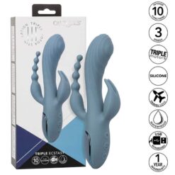 CALEXOTICS – VIBRADOR TRIPLE ÉXTASIS GRIS - intimamenities.com