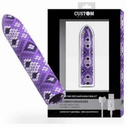 CUSTOM BULLETS – BALA RECARGABLE SNAKE LILA 10 INTENSIDADES - intimamenities.com