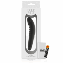 DOLCE VITA – REALISTIC  PLEASURE VIBRADOR SILICONA NEGRO - intimamenities.com