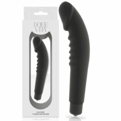 DOLCE VITA – REALISTIC  PLEASURE VIBRADOR SILICONA NEGRO - intimamenities.com