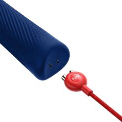 FUN FACTORY – VIM WAND RUMBLE VIBRADOR RECARGABLE SILICONA AZUL MEDIANOCHE - intimamenities.com