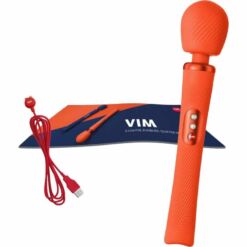 FUN FACTORY – VIM WAND RUMBLE VIBRADOR RECARGABLE SILICONA NARANJA - intimamenities.com