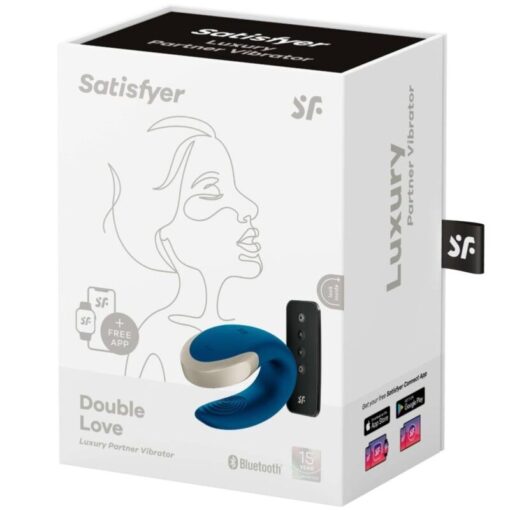 SATISFYER – APP DOUBLE LOVE VIBRADOR PAREJAS LUXURY AZUL - intimamenities.com