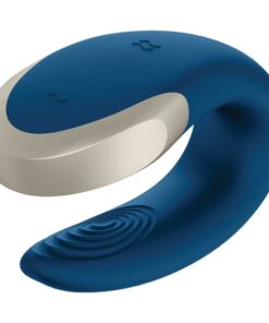 SATISFYER – APP DOUBLE LOVE VIBRADOR PAREJAS LUXURY AZUL - intimamenities.com