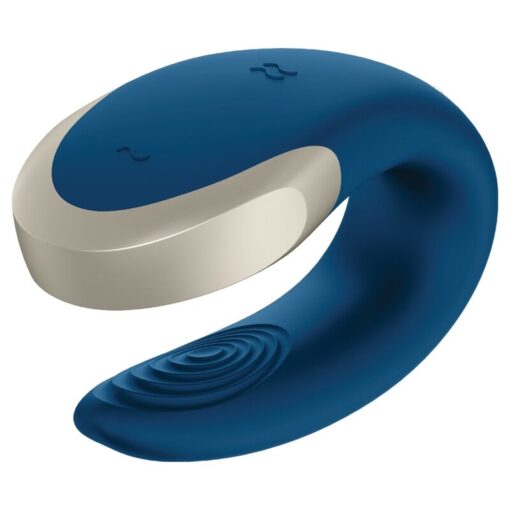 SATISFYER – APP DOUBLE LOVE VIBRADOR PAREJAS LUXURY AZUL - intimamenities.com