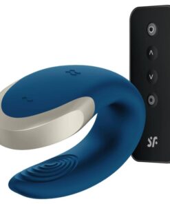 SATISFYER – APP DOUBLE LOVE VIBRADOR PAREJAS LUXURY AZUL - intimamenities.com