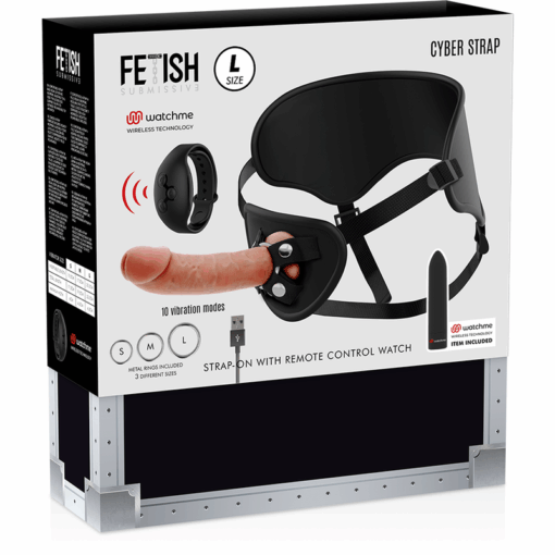 FETISH SUBMISSIVE CYBER STRAP - ARNÉS CON DILDO Y BALA CONTROL REMOTO TECNOLOGÍA WATCHME L - Imagen 14