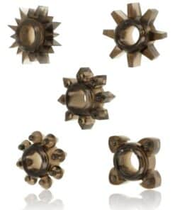 OHMAMA - SET 5 ANILLOS SILICONA TESTÍCULOS Y PENE