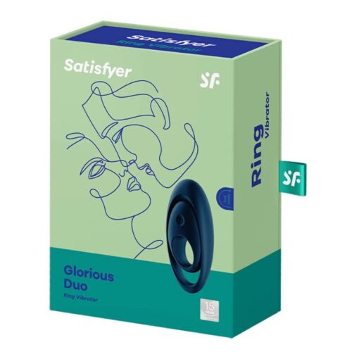 SATISFYER – GLORIOUS DUO ANILLO VIBRADOR AZUL - intimamenities.com