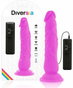 DIVERSIA - DILDO REALÍSTICO FLEXIBLE CON VIBRACIÓN LILA 21 CM -O- 4.9 CM