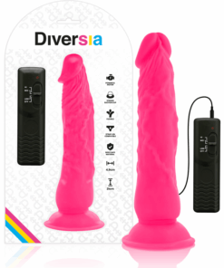 DIVERSIA - DILDO REALÍSTICO FLEXIBLE CON VIBRACIÓN ROSA 21 CM -O- 4.9 CM