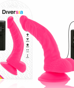 DIVERSIA - DILDO REALÍSTICO FLEXIBLE CON VIBRACIÓN ROSA 21.5 CM -O- 4.5 CM