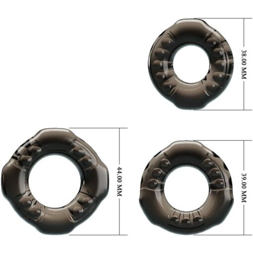 BAILE - COCK RINGS YVONNE SET 3 ANILLOS PENE - Imagen 3