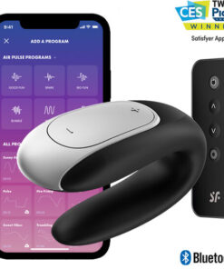 SATISFYER – DOUBLE FUN PARTNER VIBRADOR NEGRO - intimamenities.com
