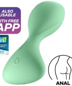 SATISFYER – TRENDSETTER PLUG VIBRADOR APP VERDE - intimamenities.com