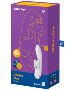 SATISFYER – DOUBLE FLEX VIBRADOR APP BLANCO - intimamenities.com
