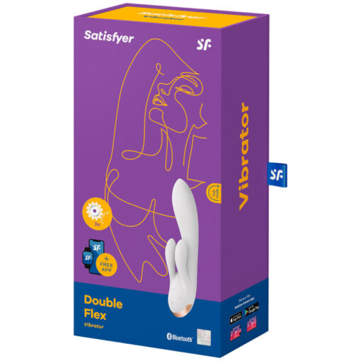 SATISFYER – DOUBLE FLEX VIBRADOR APP BLANCO - intimamenities.com