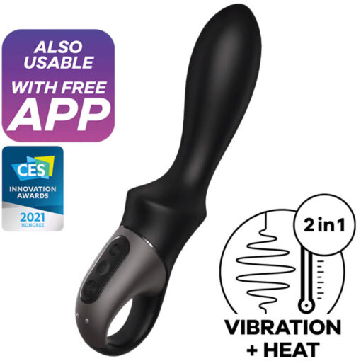 SATISFYER – HEAT CLIMAX VIBRADOR ANAL APP NEGRO - intimamenities.com