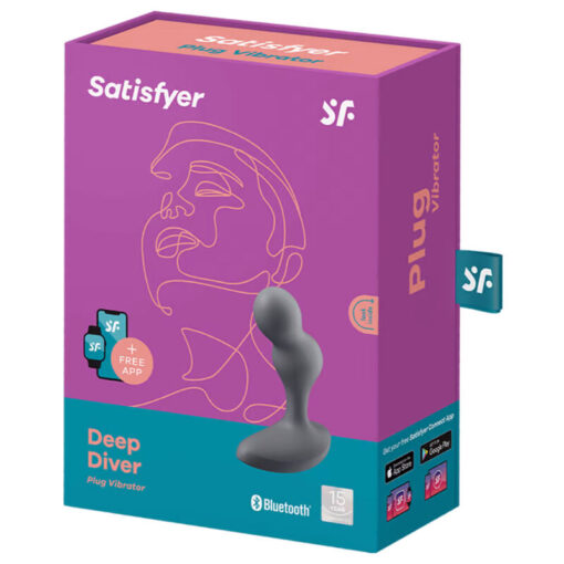 SATISFYER – DEEP DIVER PLUG VIBRADOR APP GRIS - intimamenities.com