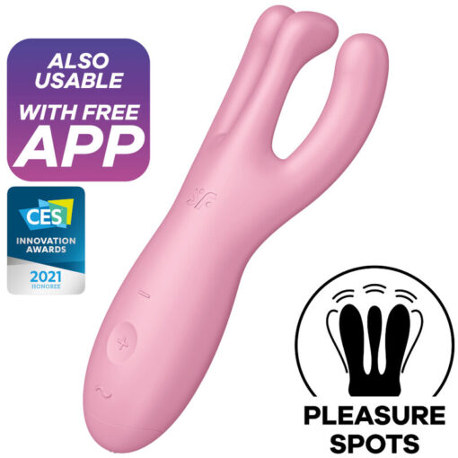 SATISFYER – THREESOME 4 VIBRADOR APP ROSA - intimamenities.com