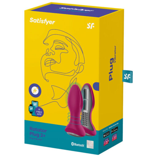SATISFYER – ROTATOR PLUG 2+ PLUG VIBRADOR APP ROJO - intimamenities.com