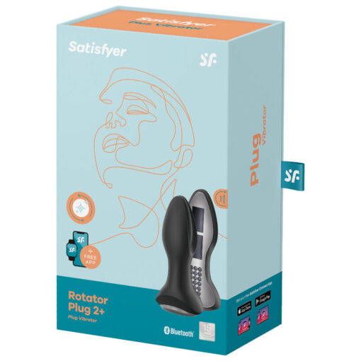 SATISFYER – ROTATOR PLUG 2+ PLUG VIBRADOR APP NEGRO - intimamenities.com