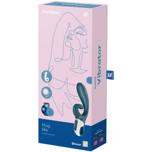 SATISFYER – HUG ME VIBRADOR RABBIT APP AZUL - intimamenities.com