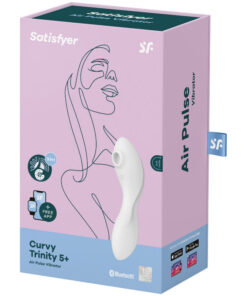 SATISFYER – CURVY TRINITY 5 ESTIMULADOR Y VIBRADOR APP BLANCO - intimamenities.com