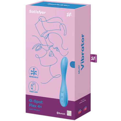 SATISFYER – G-SPOT FLEX 4+ MULTI VIBRADOR APP AZUL - intimamenities.com