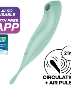 SATISFYER – TWIRLING PRO+ ESTIMULADOR Y VIBRADOR APP VERDE - intimamenities.com