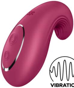 SATISFYER - DIPPING DELIGHT VIBRADOR LAY-ON ROJO