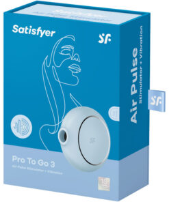 SATISFYER – PRO TO GO 3 ESTIMULADOR Y VIBRADOR DOBLE AZUL - intimamenities.com