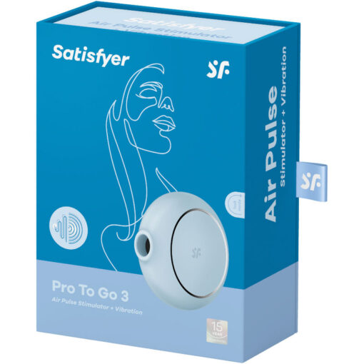 SATISFYER – PRO TO GO 3 ESTIMULADOR Y VIBRADOR DOBLE AZUL - intimamenities.com