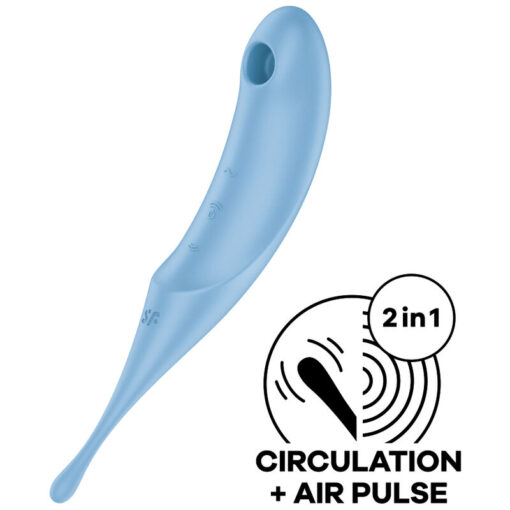 SATISFYER – TWIRLING PRO ESTIMULADOR Y VIBRADOR AZUL - intimamenities.com