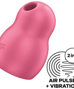 SATISFYER – PRO TO GO 1 ESTIMULADOR Y VIBRADOR DOBLE ROJO - intimamenities.com
