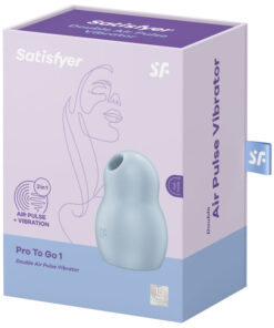 SATISFYER – PRO TO GO 1 ESTIMULADOR Y VIBRADOR DOBLE AZUL - intimamenities.com