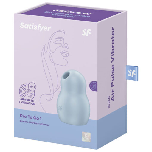 SATISFYER – PRO TO GO 1 ESTIMULADOR Y VIBRADOR DOBLE AZUL - intimamenities.com