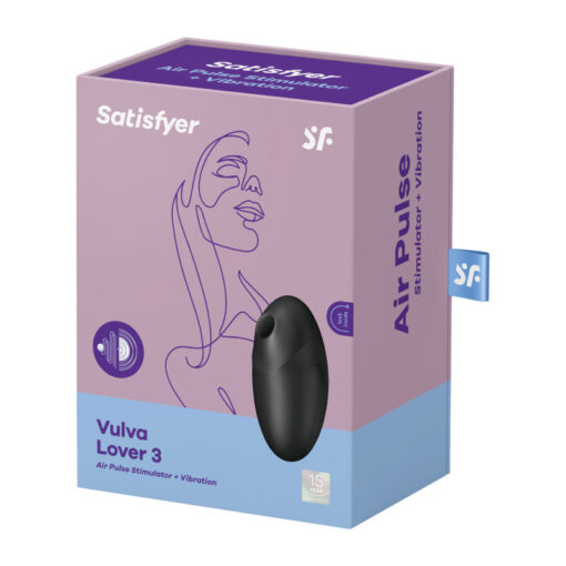 SATISFYER – VULVA LOVER 3 ESTIMULADOR Y VIBRADOR NEGRO - intimamenities.com