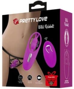 PRETTY LOVE - WILD RABBIT ESTIMULADOR PARA BRAGUITA CON CONTROL REMOTO LILA