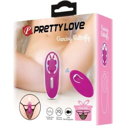 PRETTY LOVE - DANCING BUTTERFLY ESTIMULADOR PARA BRAGUITA CON CONTROL REMOTO LILA - Imagen 4