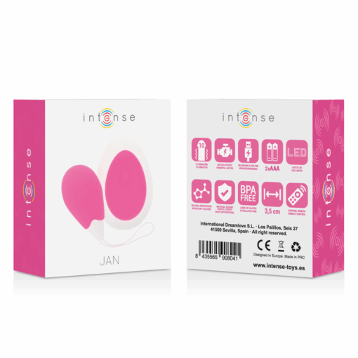 INTENSE - JAN HUEVO VIBRADOR CONTROL REMOTO ROSA - Imagen 8