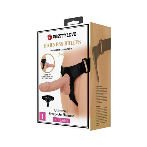 PRETTY LOVE - HARNESS BRIEFS ARNÉS UNIVERSAL CON DILDO JERRY 21.8 CM NATURAL - Imagen 10